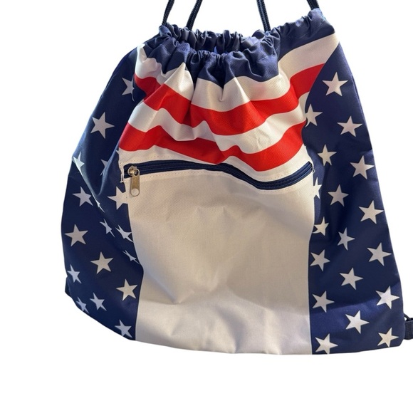 USA Patriotic American Flag Drawstring Bag -‎ Red, White, and Blue EUC - Picture 4 of 8
